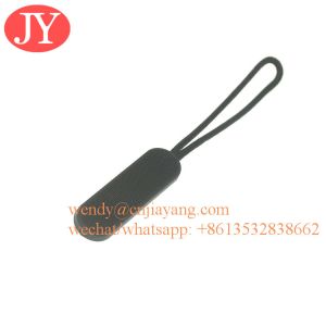 Jiayang zipper pull tab rubber Silicon string rope customized soft zipper puller