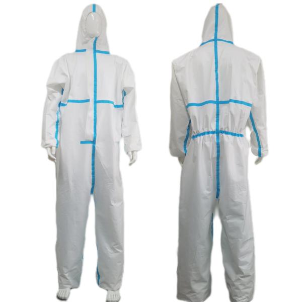 Buy Fully Closed 55GSM-70GSM En1149 Disposable Overall Waterproof SMS PP Microporous Coverall at wholesale prices