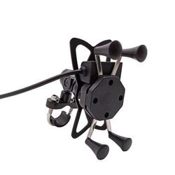 OEM Motorcycle Cell Phone Bracket , RoHS 0.5KG Bike Handle Mobile Stand