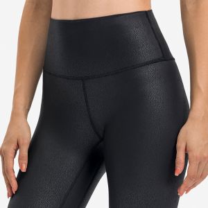 Womens High Waisted Yoga Pants Capri Gilded Nude Skin Friendly