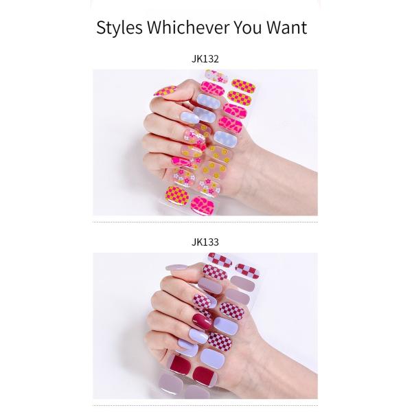 Wholesale Oem Customize Logo High Quality Full Wraps Strips Easy to Apply Semi Cured Nail Wraps Sticker