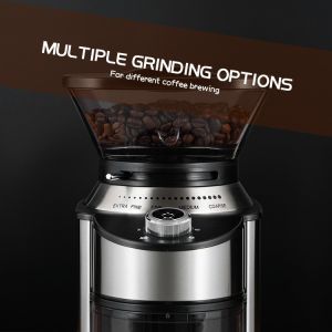 Small Conical Burr Coffee Grinder Adjustable 19 Setting Espresso Commercial