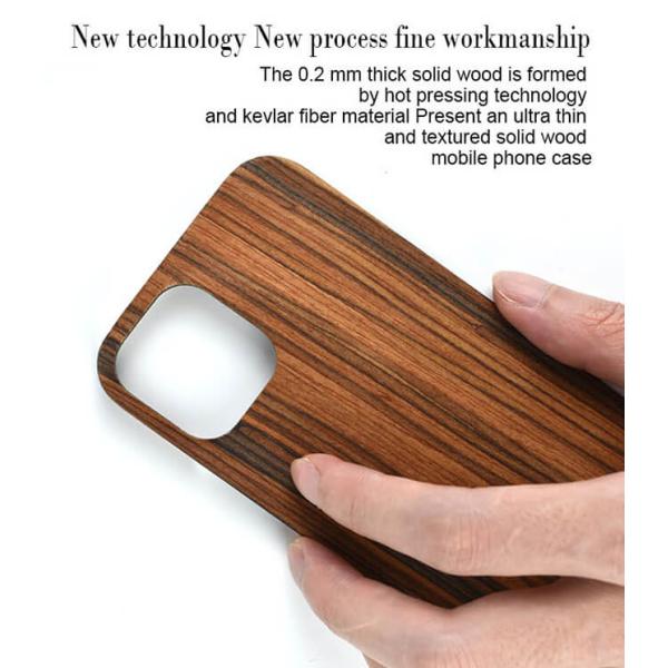 iPhone 12 Protective Dirt Resistant Real Wood Phone Case