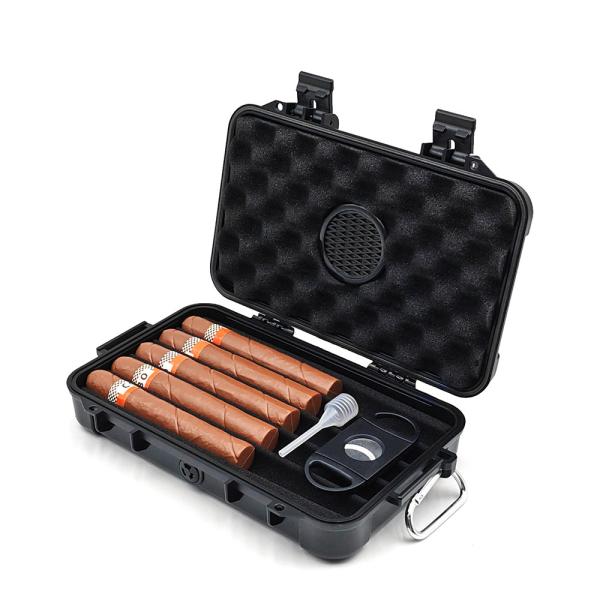 Buy Black / Custom Plastic Cigar Case with Rectangular Shape No Insulation at wholesale prices