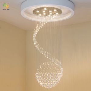 JYLIGHTING Duplex Home Staircase Crystal Chandelier Hotel Villa Spiral Simple