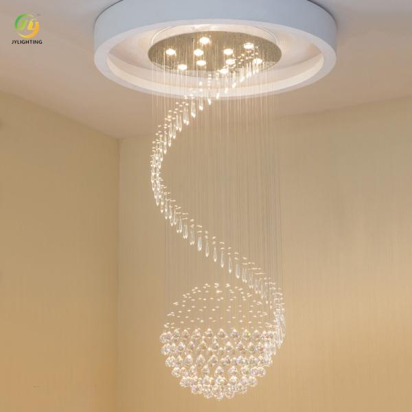 JYLIGHTING Duplex Home Staircase Crystal Chandelier Hotel Villa Spiral Simple