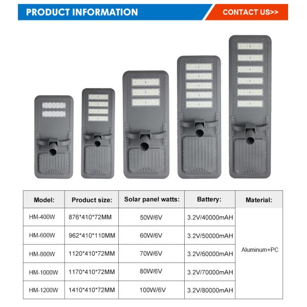 Outdoor Road Lighting Ip66 Waterproof StreetLight 400w 600w 800w 1000w 1200w Integrated All in One Led Solar Street Light