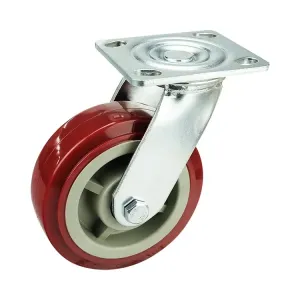 837lbs Heavy Duty Casters With Iron Center Polyurethane Wheels Dual Ball