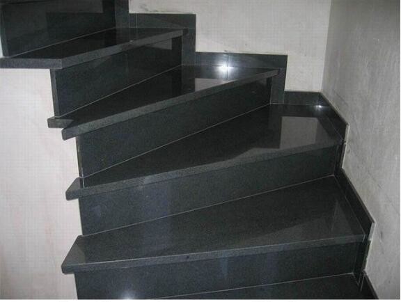 Buy Living Room Stairs Flamed Granite Stone , Polished Mongolia Black Granite at wholesale prices