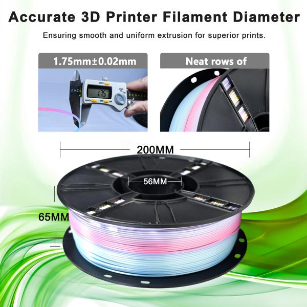 3D Printing Filament 1.75mm Macarons Rainbow Short Distance Gradient PLA+ Filament 1000g