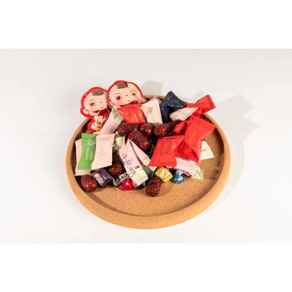 Factory Wholesale 11.75" Round Recycled Cork Tray for Fruit, Snacks or Coffee