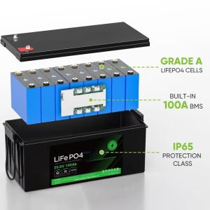 Rechargeable LFP Lithium LiFePo4 Batteries Grade A Cells 12V 400Ah