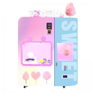 China Pink Electric Sugar Cotton Candy Vending Machine Snack Floss Candy Vending on sale