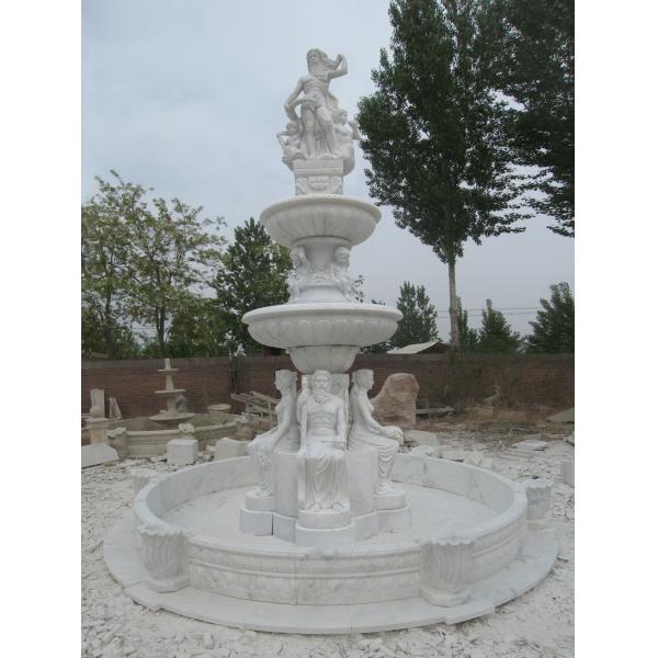 Buy Man and Woman Statue Carved White Marble Stone Fountain at wholesale prices