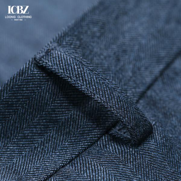 Grey Stretch Cotton Twill Work Trousers for Men's Business Formal Wear Slim Fit Pants