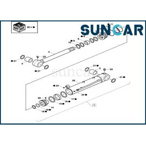 XKCD-03353 Dozer Blade Seal Kit XKCD03353 Case CX26C Hydraulic Cylinder