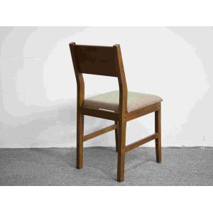 Walnut Solid Wood Dining Chair With Cushion Sloping Back