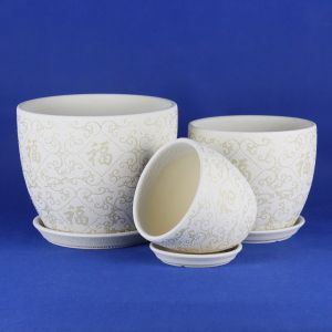 Customized Round Ceramic Pots Wide Selection Drainage Included