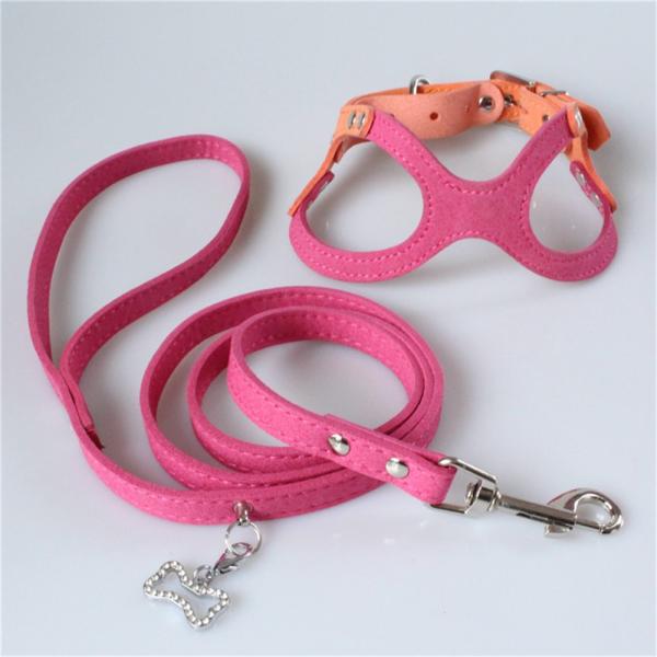 Buy Hallupets Soft Mesh Padded Collar Leash Harness Set Dog Chest And Back Traction at wholesale prices