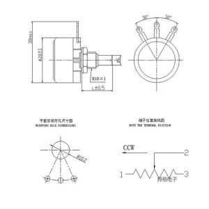 Precision Single-Turn Wire Wound Potentiometer WX110 WX010 1W 470 Euro 1K 2K2