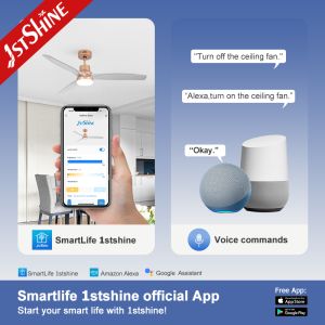 52-Inch Ceiling Fan with Transparent Blades & LED Light