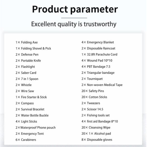 Hiking Camping Disaster Survival Kit Miller Camping First Aid Kits Backpack