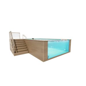 Endless Pool Shipping Container Swimming Pool with Rectangular Fiberglass Pool