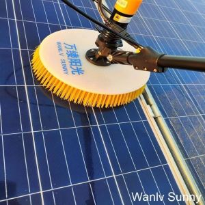 Solar Panel Cleaning with 3.5-Meter Telescopic Rod and Fine Single-Disc Rotary