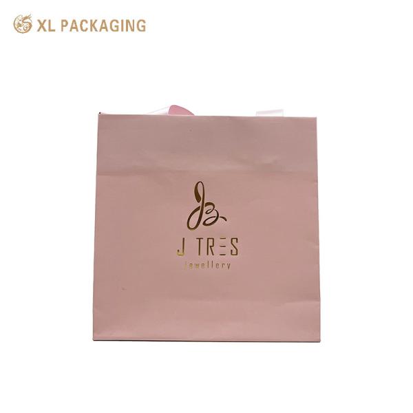 XL Packaging Luxury Pink Boutique Shopping Paper Gift Bag 250G Gsm Cardboard Packaging Bags With Your Own Logo Print Handle
