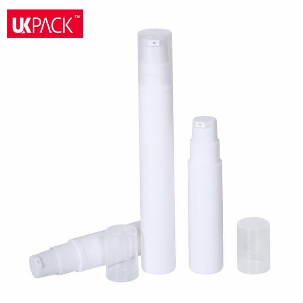Skin Care Airless Cosmetic Plastic Pump Bottles White Color Smooth Surface OEM