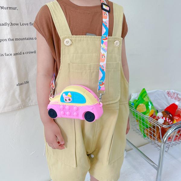 Car Durable Silicone Coin Bag And Lightweight Makeup Bag Perfect Stationery Organizer Crossbody Shoulder Purse Handbag