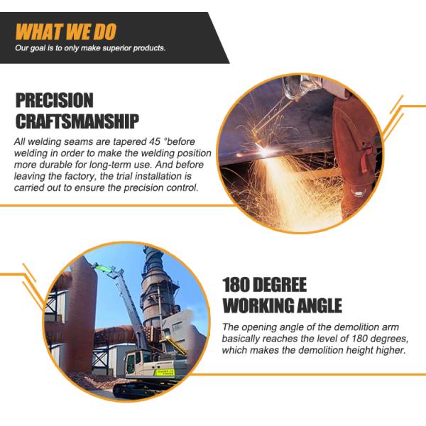Factory Direct Sale Three Section Durable Excavator Long Reach Demolition Extension Arm for SANY CAT ZX PC SK