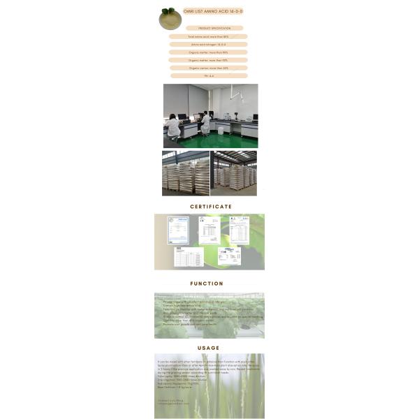 Amino Acids 80% 14-0-0 High Nitrogen Organic Fertilizer Pure Amino Acid Powder
