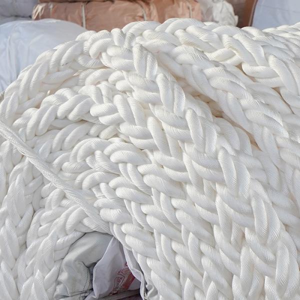 White Color Marine Polyester Braided Rope For Ship Towing Mooring UV Resistance