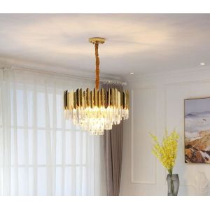 China ODM Modern Hanging Crystal Pendant Chandelier Lights AC85V To 265V on sale