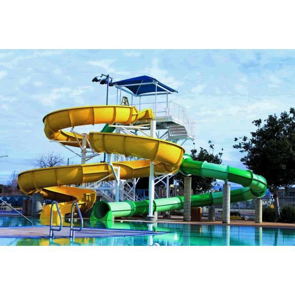 Children Swimming Pool Water Game Play Spiral Fiberglass Water Slide for Children
