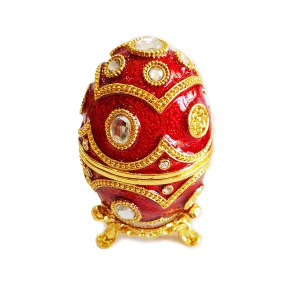 Handmade Enamel Faberge Easter Egg Jewelry box Luxury Blue Faberge Easter Egg