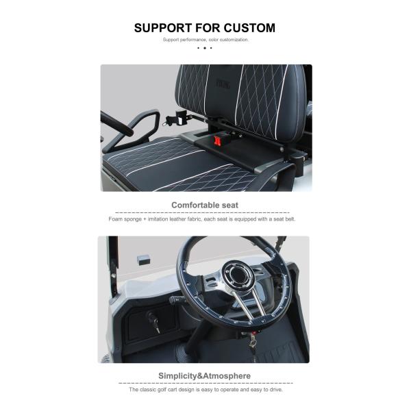 Off Road 6 Passenger Electric Hunting Golf Cart with Powerful 5KW Motor and Long Range