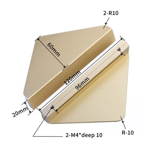 OEM 120mm Aluminium Furniture Drawer Handles Gold Triangle Drawer Knob