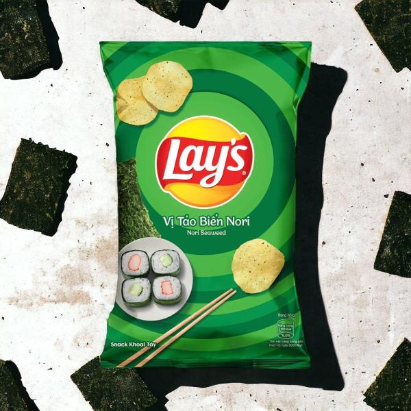 Lay's Nori Seaweed Chips - 100 Bags (56g) Wholesale Case for Asian Snack
