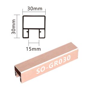 China Black/Grey/Gold/Rose Gold/Silver Spraying Aluminum U Profile Handrail for Staircase on sale