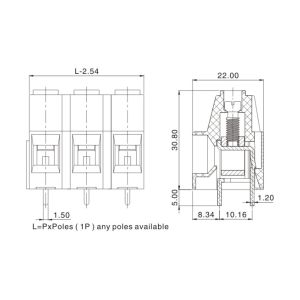 20-6AWG Power Terminal Block / CET10 12.7mm Pitch Terminal Strip Connector