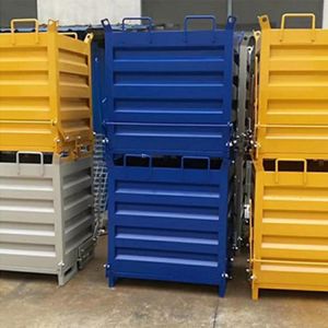 Customized Self Dumping Steel Hopper Waste Bin For Garbage Disposal And Fork