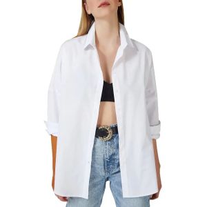 Womens Long Sleeve Shirts Solid Color Button Down Blouses Casual Fit