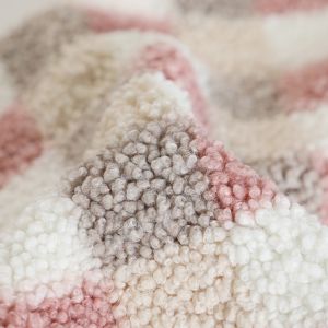 Plaid Printed Sherpa Fleece Fabric 300gsm For Upholstery Hometextile Handbag