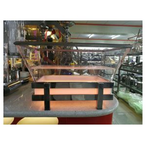 China RGB LED Ice Tray with Draining Plate, Transparent Acrylic Seafood Salmon Buffet Display Station on sale