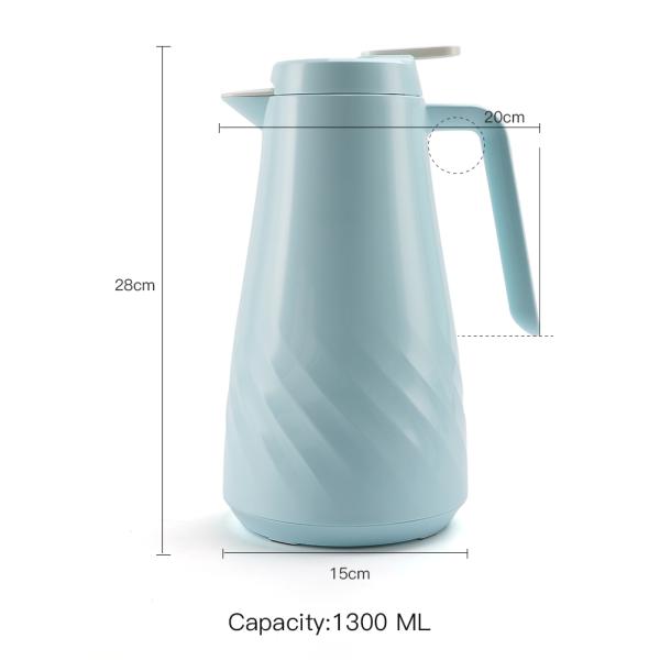 1.3L Tea Thermal Carafe Pot For Coffee Plastic Arabic Glass Refill Vacuum Flask