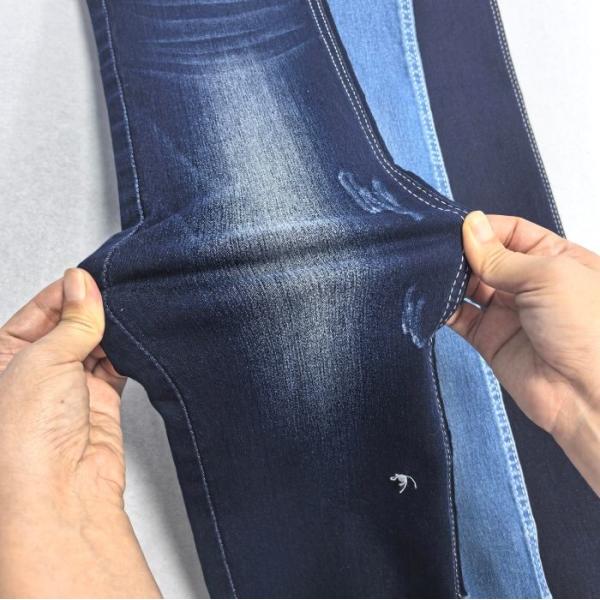 Young Ladies Dark Blue High Stretch Satin Lightweight Denim Fabric 9OZ