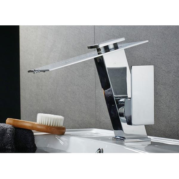 Buy Waterfall LED Light Bathroom Basin Faucets Single Handle Durable Featuring at wholesale prices