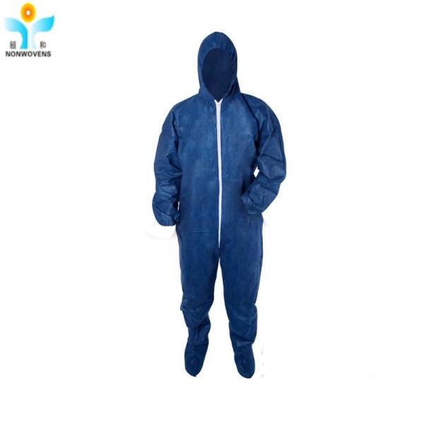 Polypropylene Disposable Protective Coverall White Disposable Overalls Hood 30gsm 35gsm